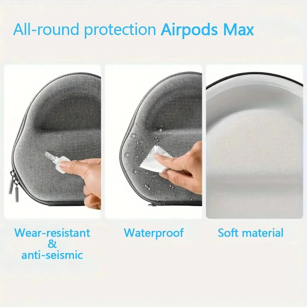 Aufbewahrungstasche für AirPods Max – Wasserdichte Schutzhülle für kabellose Apple Kopfhörer – Produktfoto