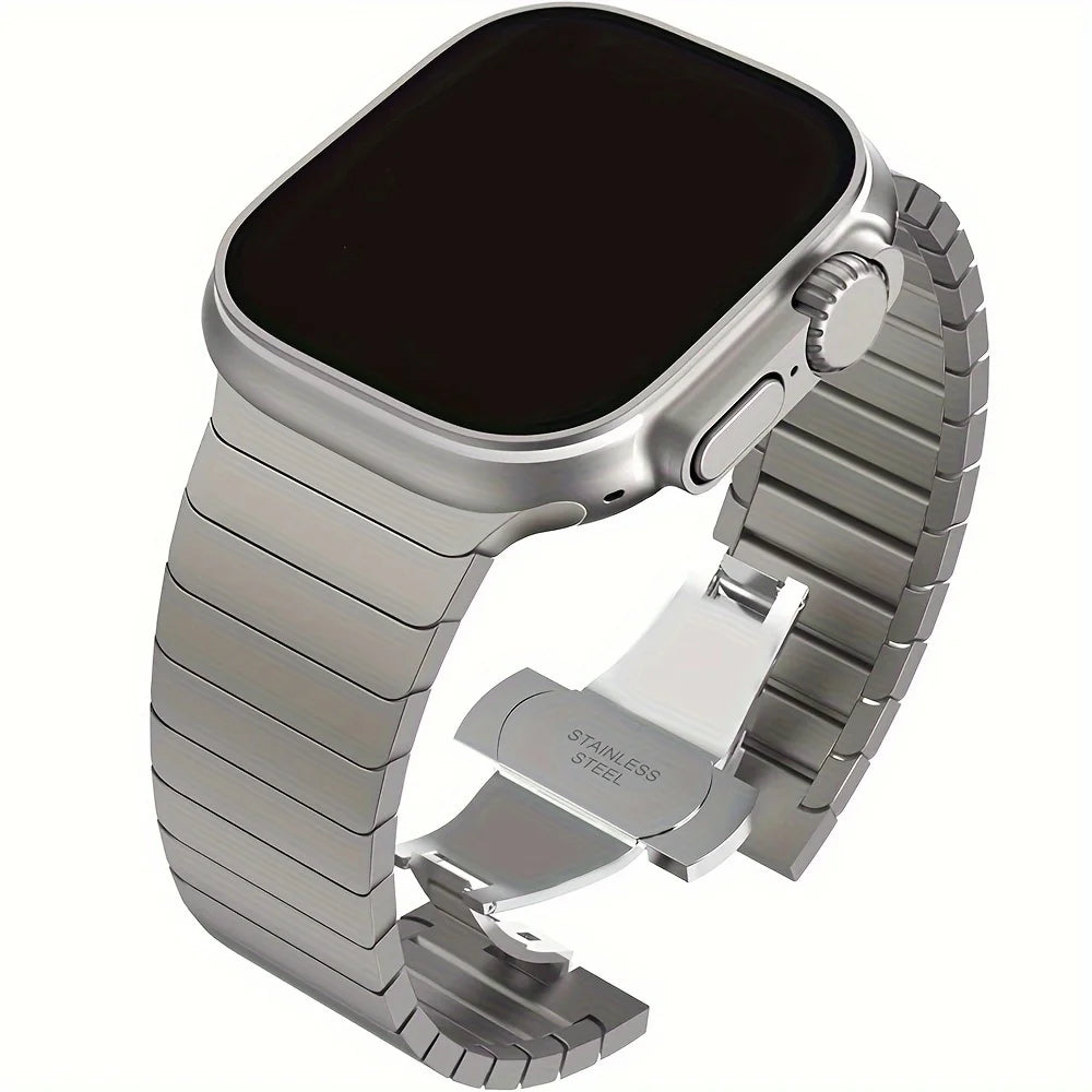 Armband für Apple Watch (40, 46, 42, 44, 45, 49 mm), Edelstahl, kompatibel mit iWatch Series 11/10/9/8/7/6/5/4, SE, 3 und Ultra – Produktfoto
