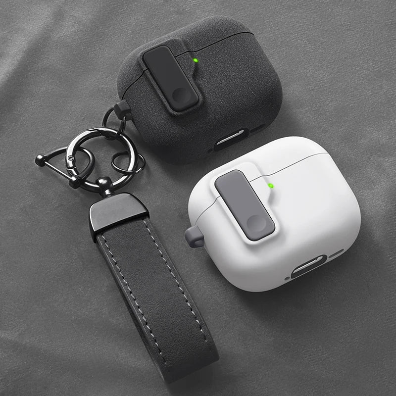 Schutzhülle für AirPods 4 – Luxus-Etui für Apple AirPods Pro 1/2/3, stoßfest, mit Karabinerhaken – Produktfoto
