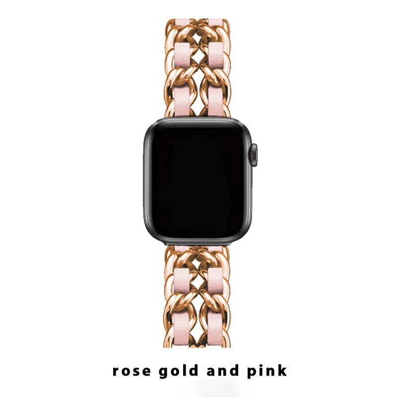 Elegantes Damen-Metallarmband für Apple Watch – kompatibel mit allen Serien (Ultra, 10, 9, 8, SE, 7, 6, – Produktfoto