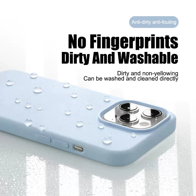 Luxuriöse Flüssigsilikon-Handyhülle für APPLE iPhone 11, 12, 13, 14, 15, 16 Pro Max – stoßfeste Schutzhülle, inkl. iPhone 15 Plus, Schutzcover. – Produktfoto