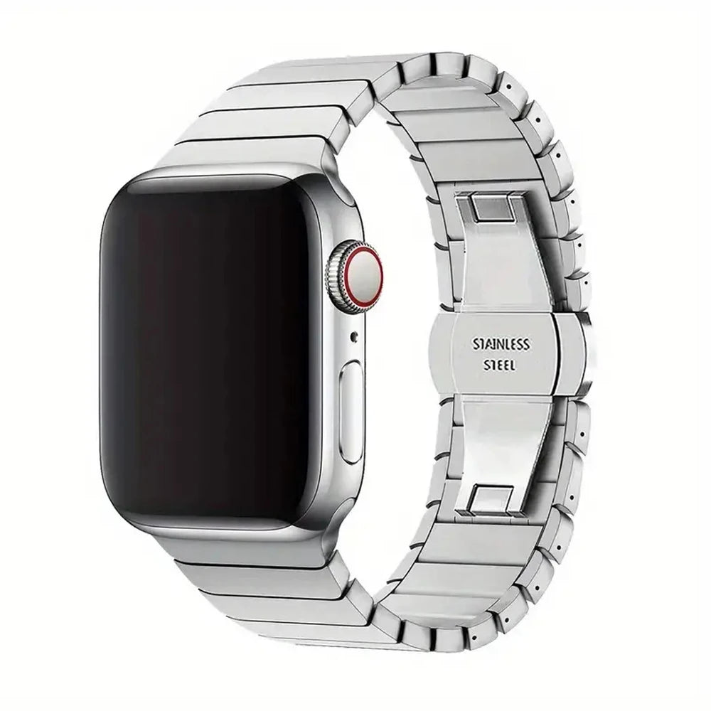 Armband für Apple Watch (40, 46, 42, 44, 45, 49 mm), Edelstahl, kompatibel mit iWatch Series 11/10/9/8/7/6/5/4, SE, 3 und Ultra – Produktfoto