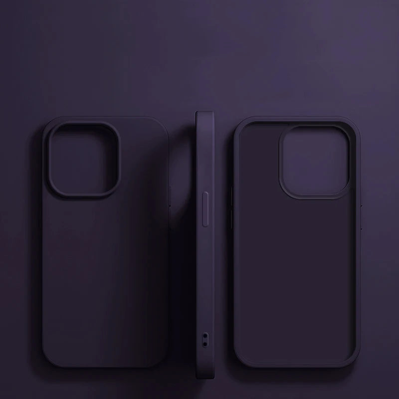 Luxuriöse Flüssigsilikon-Handyhülle für APPLE iPhone 11, 12, 13, 14, 15, 16 Pro Max – stoßfeste Schutzhülle, inkl. iPhone 15 Plus, Schutzcover. – Produktfoto