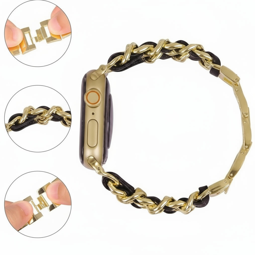 Elegantes Damen-Metallarmband für Apple Watch – kompatibel mit allen Serien (Ultra, 10, 9, 8, SE, 7, 6, – Produktfoto