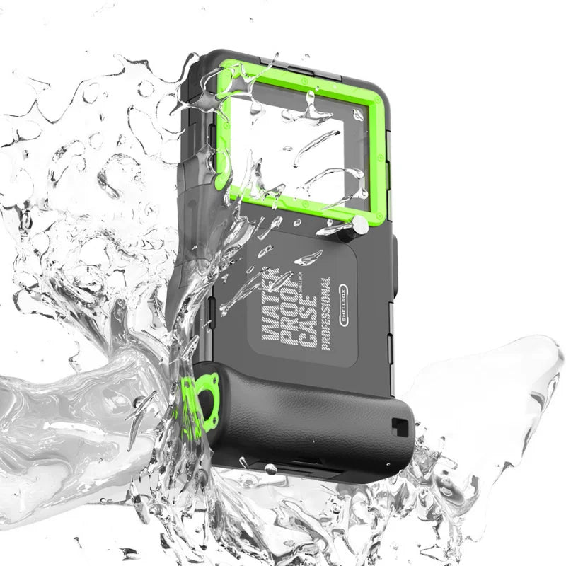 Professionelle Taucher-Handyhülle – Wasserdichtes Unterwasser-Case für iPhone 12–15 Pro Max, Samsung S22/S23 & Huawei – Produktfoto