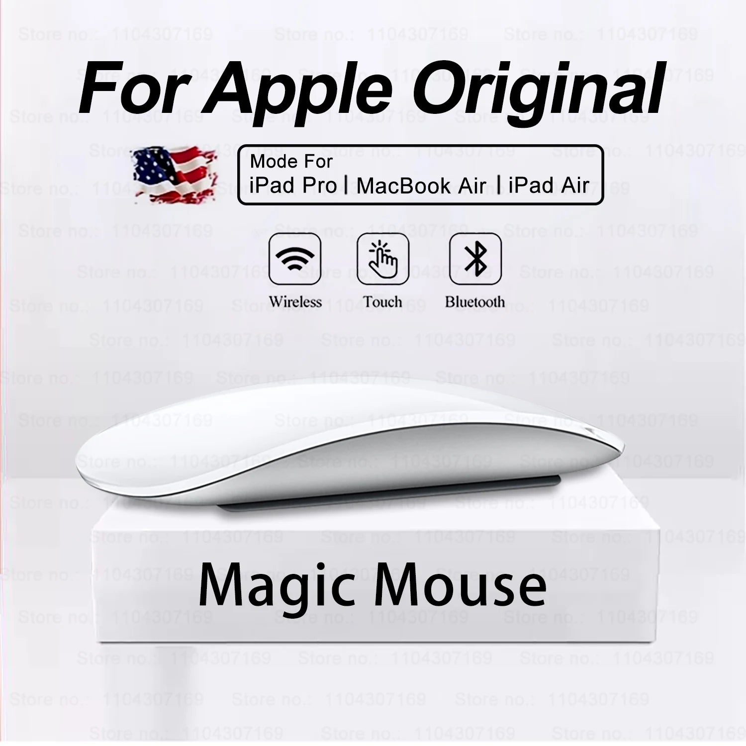 Für Apple Bluetooth 5.0 Mouse – Kabellose Maus mit Multi-Touch-Oberfläche für MacBook Pro, MacBook Air, Mac mini, Laptop, Tablet oder iPad – Produktfoto