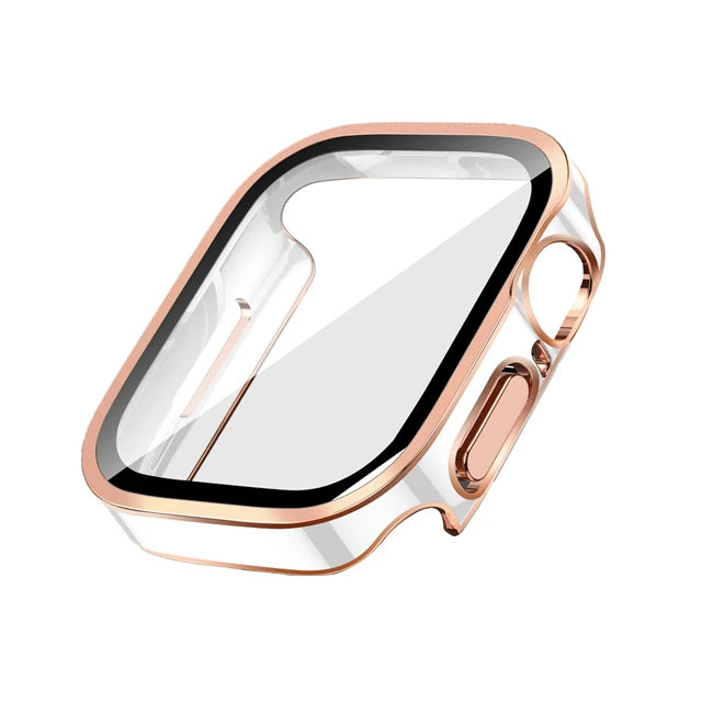 Glass+Case For Apple Watch 42 46mm 45mm 41 49 44mm 40 mm straight edge Screen Protector Cover Case iWatch SE 6 7 8 9 10 11 Ultra – Produktfoto