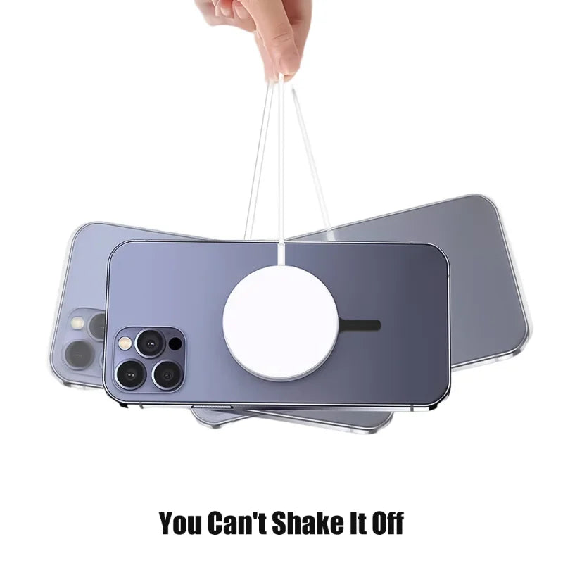 Selbstklebender Metallring / Eisenblech-Aufkleber für Apple iPhone Hüllen – MagSafe Magnetischer Lade-Ring für kabelloses Laden – Produktfoto