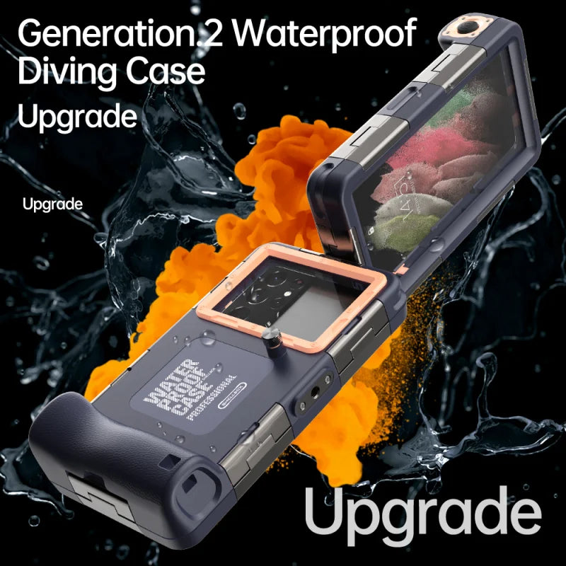 Professionelle Taucher-Handyhülle – Wasserdichtes Unterwasser-Case für iPhone 12–15 Pro Max, Samsung S22/S23 & Huawei – Produktfoto