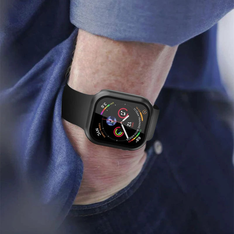 Glas-Displayschutz & Hülle für Apple Watch – Kompatibel mit Series 5–9, SE & iWatch (38–49mm) – Produktfoto