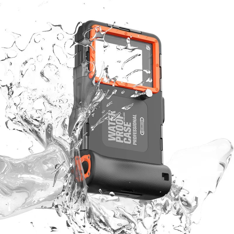 Professionelle Taucher-Handyhülle – Wasserdichtes Unterwasser-Case für iPhone 12–15 Pro Max, Samsung S22/S23 & Huawei – Produktfoto