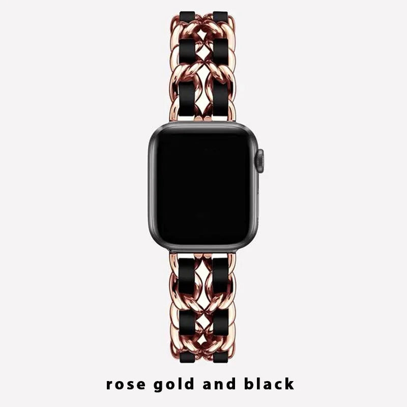 Elegantes Damen-Metallarmband für Apple Watch – kompatibel mit allen Serien (Ultra, 10, 9, 8, SE, 7, 6, – Produktfoto