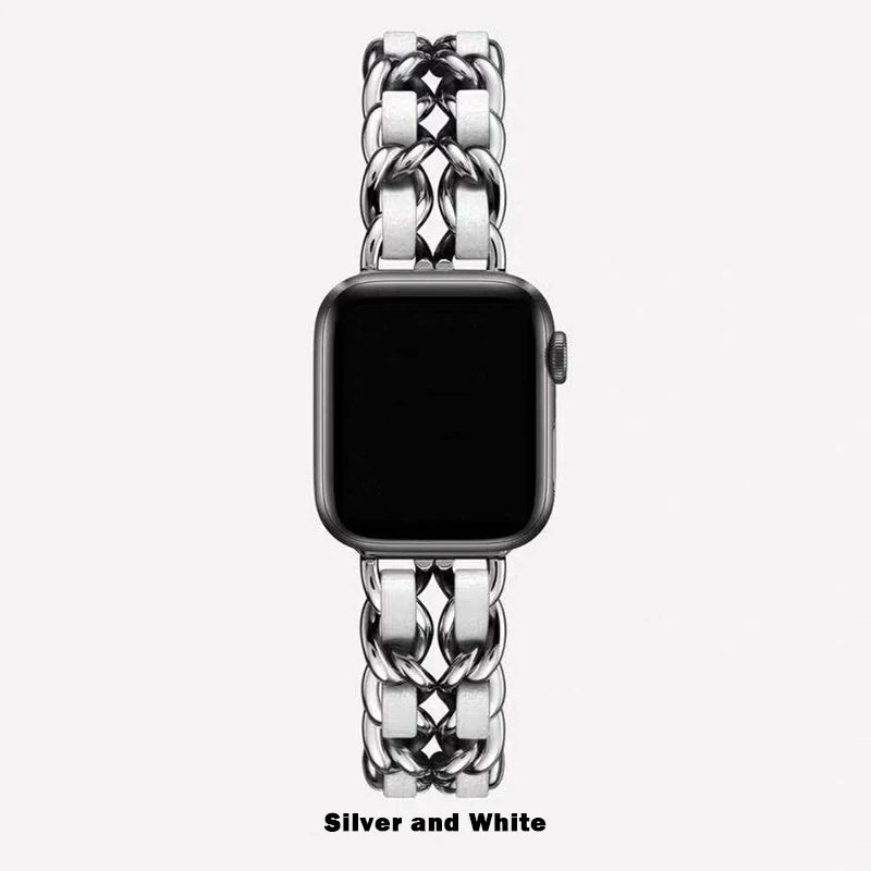 Elegantes Damen-Metallarmband für Apple Watch – kompatibel mit allen Serien (Ultra, 10, 9, 8, SE, 7, 6, – Produktfoto