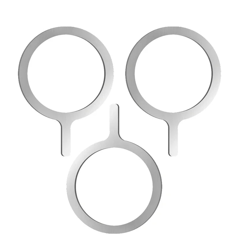 Selbstklebender Metallring / Eisenblech-Aufkleber für Apple iPhone Hüllen – MagSafe Magnetischer Lade-Ring für kabelloses Laden – Produktfoto