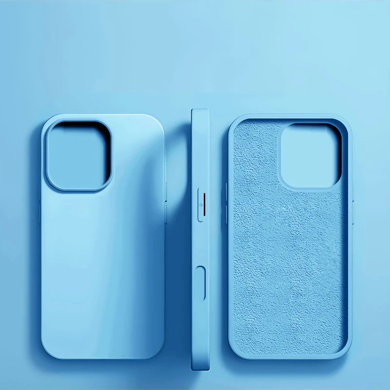 Flüssigsilikon Stoßschutz-Hülle für Apple iPhone 11–17 Pro Max – Rückseitenhülle für iPhone 17 Air“ – Produktfoto