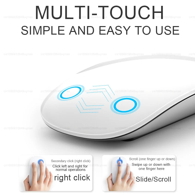 Für Apple Bluetooth 5.0 Mouse – Kabellose Maus mit Multi-Touch-Oberfläche für MacBook Pro, MacBook Air, Mac mini, Laptop, Tablet oder iPad – Produktfoto