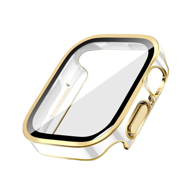 Glass+Case For Apple Watch 42 46mm 45mm 41 49 44mm 40 mm straight edge Screen Protector Cover Case iWatch SE 6 7 8 9 10 11 Ultra – Produktfoto