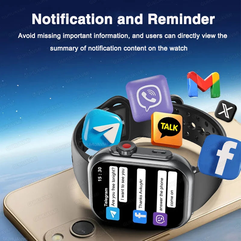 Smartwatch für iOS – Ultra 2 & SE, Unisex, 1000mAh Akku, GPS, AMOLED Display, Bluetooth-Anrufe, Sportfunktionen, wasserdicht – Produktfoto