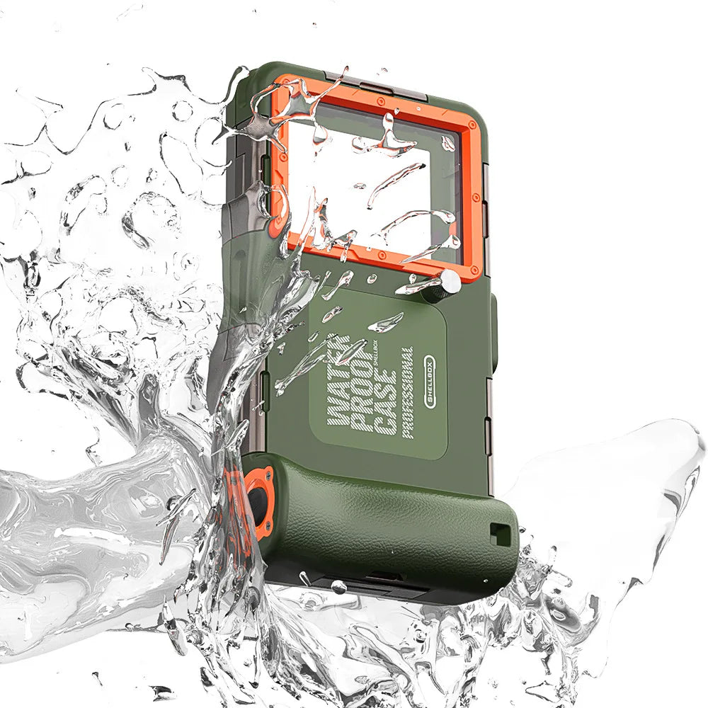 Professionelle Taucher-Handyhülle – Wasserdichtes Unterwasser-Case für iPhone 12–15 Pro Max, Samsung S22/S23 & Huawei – Produktfoto