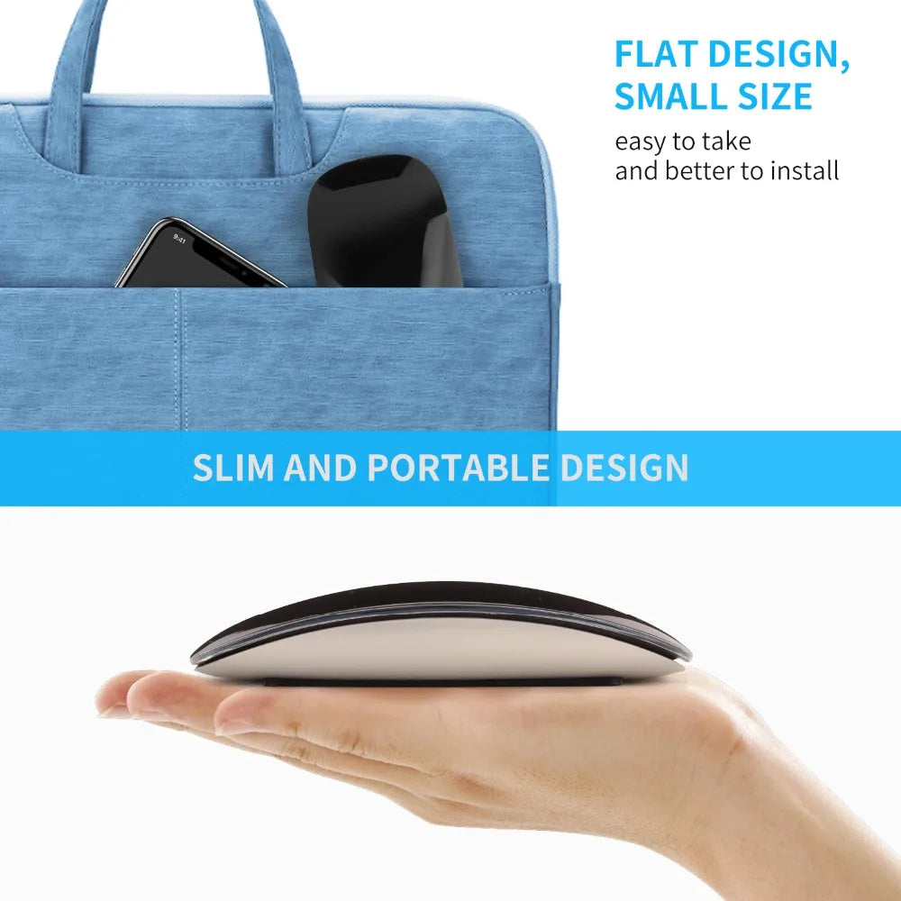 Kabellose Bluetooth-Magic-Mouse, leise, wiederaufladbar, Laser-Computermaus, schlank, ergonomisch, für Apple MacBook und Microsoft – Produktfoto