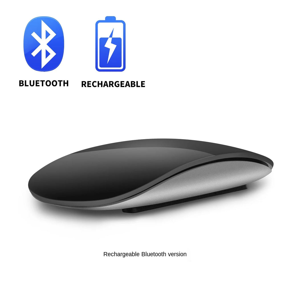 Kabellose Bluetooth-Magic-Mouse, leise, wiederaufladbar, Laser-Computermaus, schlank, ergonomisch, für Apple MacBook und Microsoft – Produktfoto