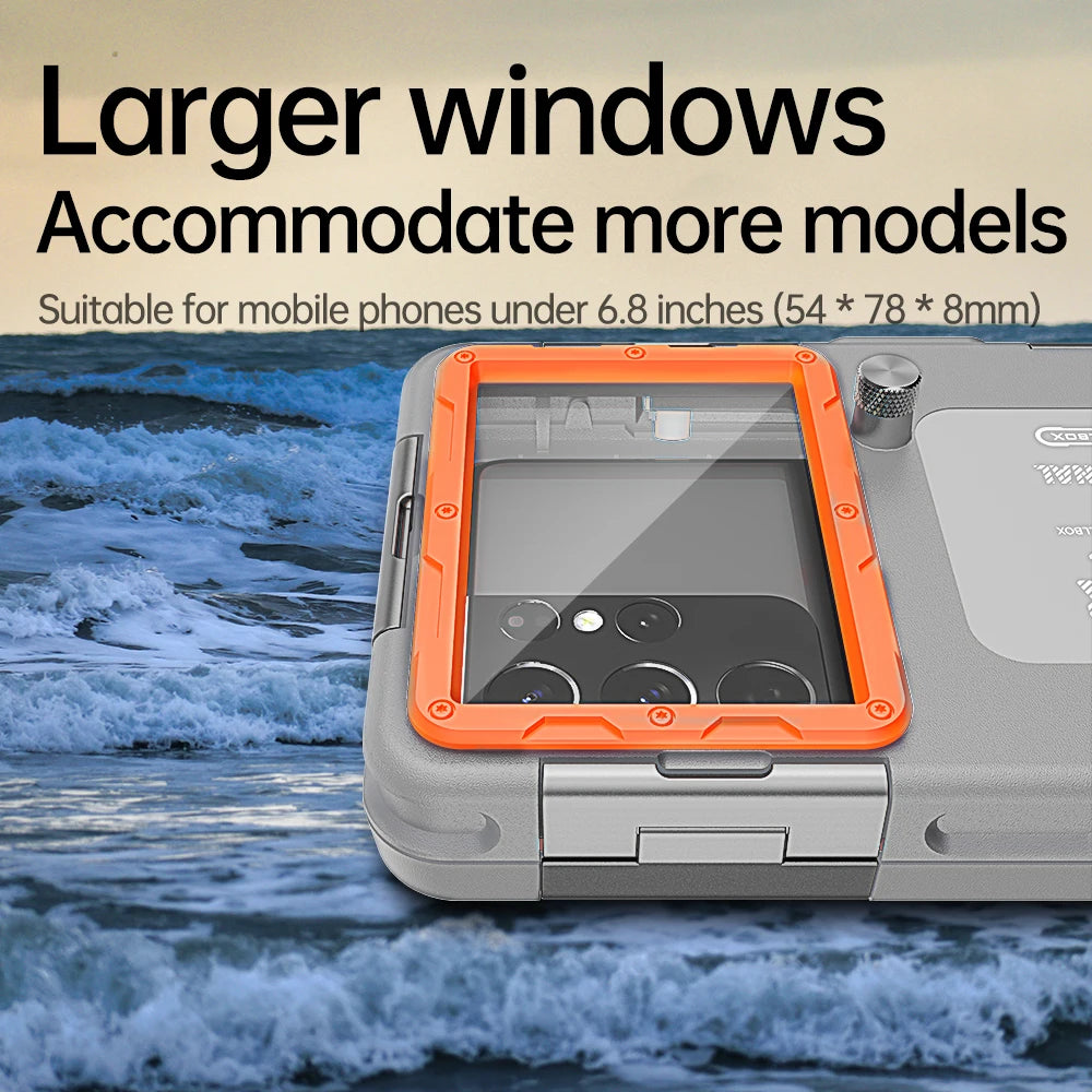 Professionelle Taucher-Handyhülle – Wasserdichtes Unterwasser-Case für iPhone 12–15 Pro Max, Samsung S22/S23 & Huawei – Produktfoto