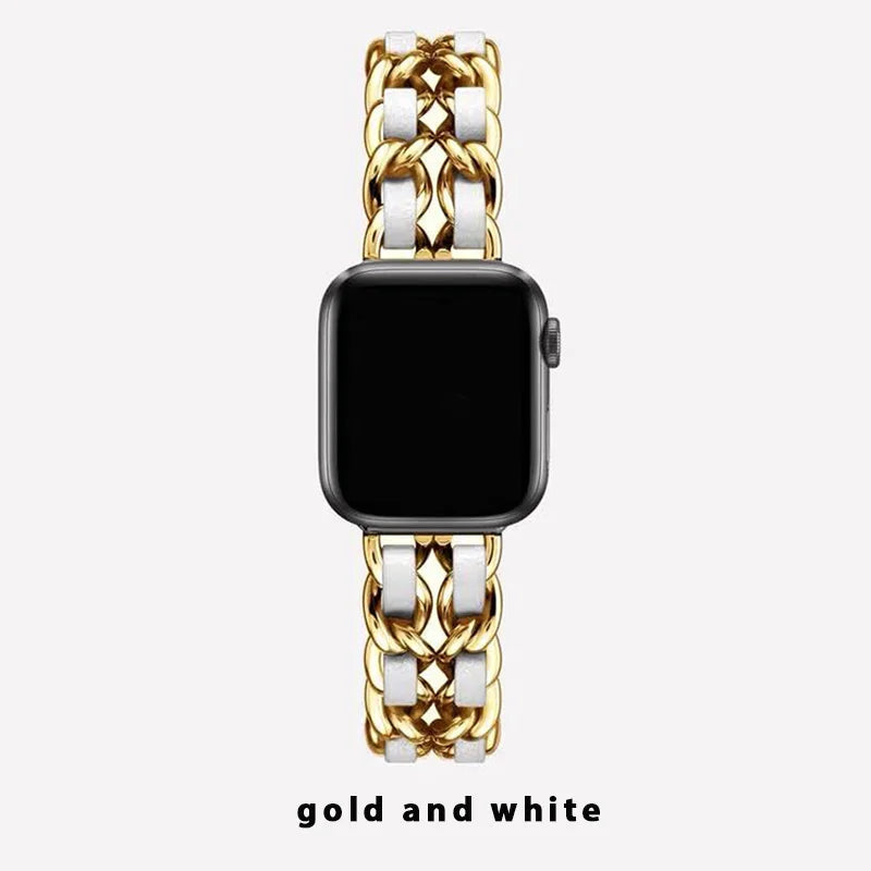 Elegantes Damen-Metallarmband für Apple Watch – kompatibel mit allen Serien (Ultra, 10, 9, 8, SE, 7, 6, – Produktfoto