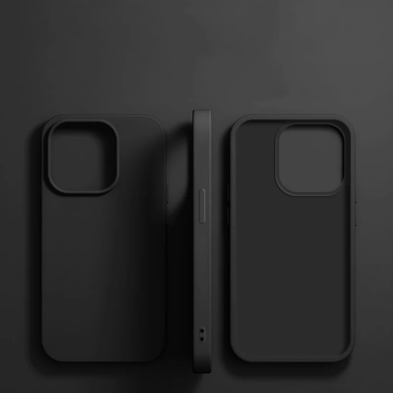 Luxuriöse Flüssigsilikon-Handyhülle für APPLE iPhone 11, 12, 13, 14, 15, 16 Pro Max – stoßfeste Schutzhülle, inkl. iPhone 15 Plus, Schutzcover. – Produktfoto