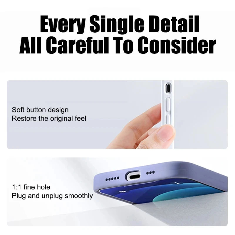 Flüssigsilikon Stoßschutz-Hülle für Apple iPhone 11–17 Pro Max – Rückseitenhülle für iPhone 17 Air“ – Produktfoto